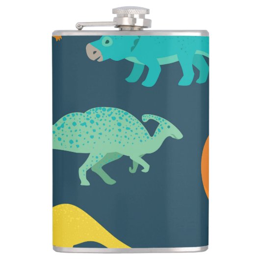 Dinosaurus Avontuur: Kinderen kinderkamer behang Heupfles (Voorkant)