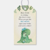 Dinosaurus Baby Jongen Douche Sprinkle Fles Favor Cadeaulabel (Voorkant)