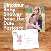 Dinosaurus Baby shower Bewaar de datum Briefkaart