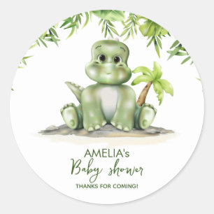 Dinosaurus Baby shower Classic Ronde Sticker