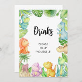 Dinosaurus Baby shower Kaart (Voorkant / Achterkant)