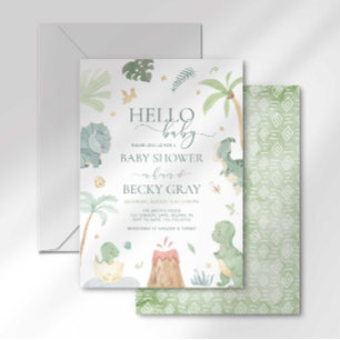 Dinosaurus baby shower uitnodiging