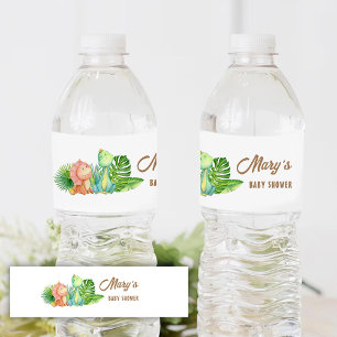 Dinosaurus Baby Shower Waterfles Etiket