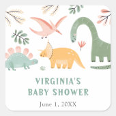 Dinosaurus Babyfeestje Sticker (Voorkant)