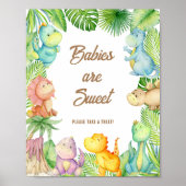 Dinosaurus baby's zijn zoet poster (Voorkant)