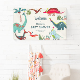 Dinosaurus babyshower welkom feest decoratie spandoek