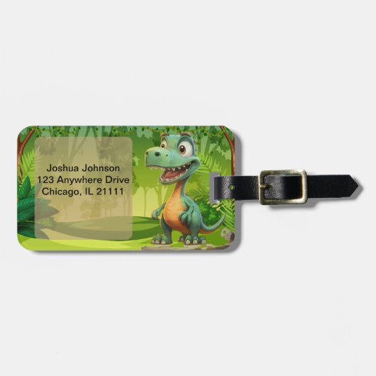 Dinosaurus Bagagelabel (Voorkant horizontaal)