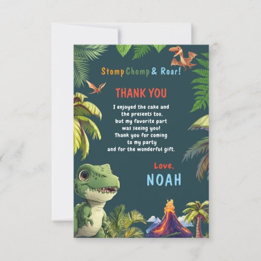 Dinosaurus bedankkaart (Voorkant)