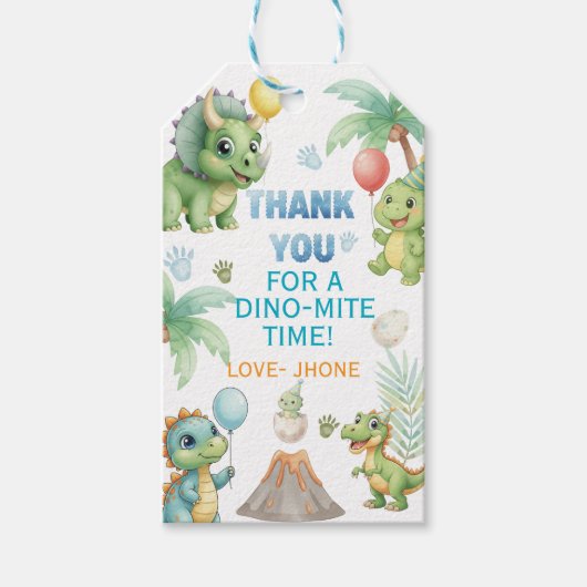 Dinosaurus bedankkaartje met kleuractiviteit - Di Cadeaulabel (Voorkant)