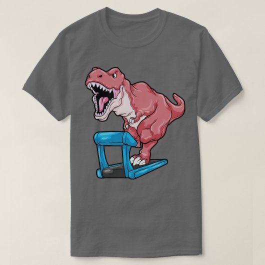 Dinosaurus bij Jogging op loopband T-shirt (Design voorkant)