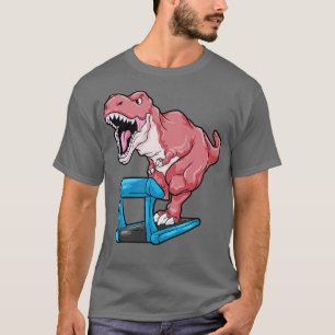Dinosaurus bij Jogging op loopband T-shirt