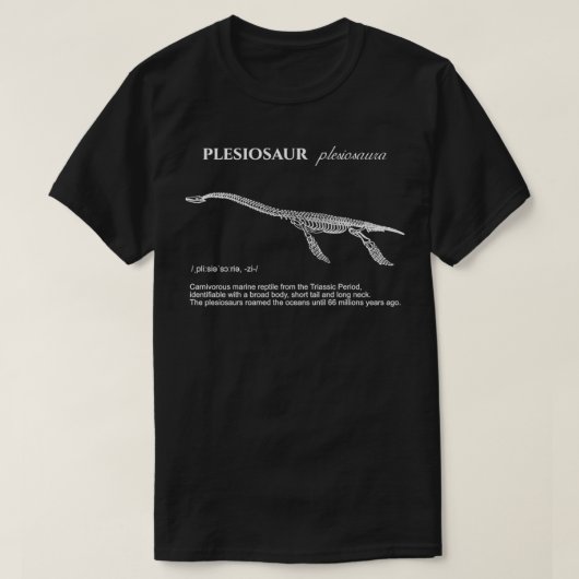 dinosaurus biology print plesiosaur t-shirt (Design voorkant)
