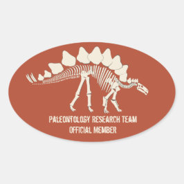 Dinosaurus Botten Paleontologie  Badge Ovale Sticker