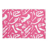 Dinosaurus Botten (roze) Kussensloop (Voorkant)