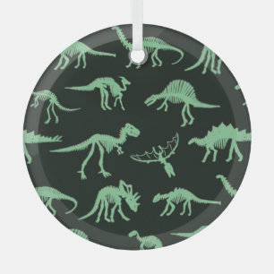 Dinosaurus Botten silhouet illustratie. Glas Ornament