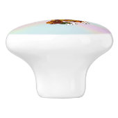 Dinosaurus boven hologram keramische knop (Zijkant)