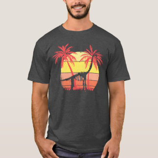 Dinosaurus Brachiosaurus Skelet Zomer Zonsondergan T-shirt