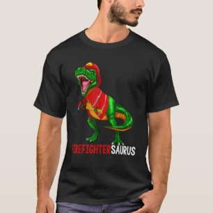 Dinosaurus Brandweerman Saurus T Rex Gift Dunne Ro T-shirt