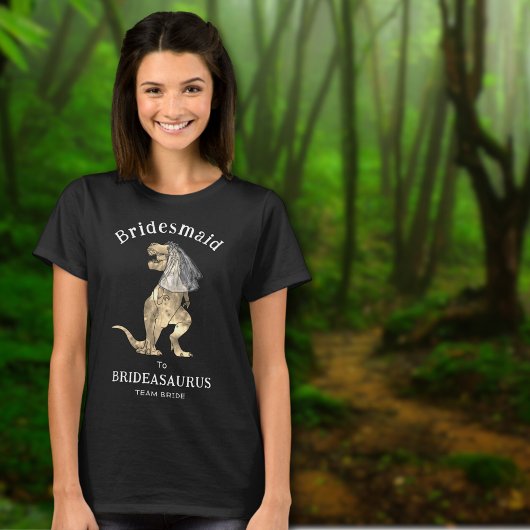 Dinosaurus bruiloft bruidsmeisje naar Brideasaurus T-shirt