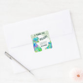 Dinosaurus brullen verjaardagsfeestje dank u gunst vierkante sticker (Envelop)