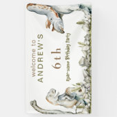 Dinosaurus brullen-wat verjaardagsfeestje Welkom Spandoek (Verticaal)