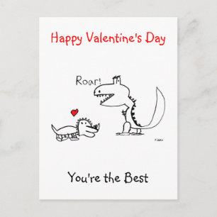 Dinosaurus brult, Happy Valentijn' Day, Post Kaart