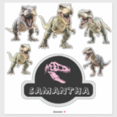 Dinosaurus brult van opwinding sticker (Vel)