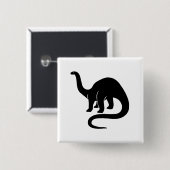 Dinosaurus Button zwart (Voorkant /achterkant)