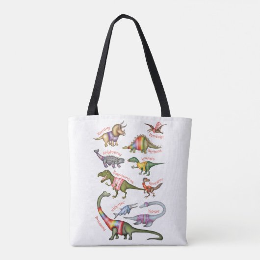 dinosaurus-canvas tas (Achterkant)