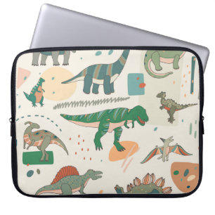 Dinosaurus cartoon: illustratieset. laptop sleeve