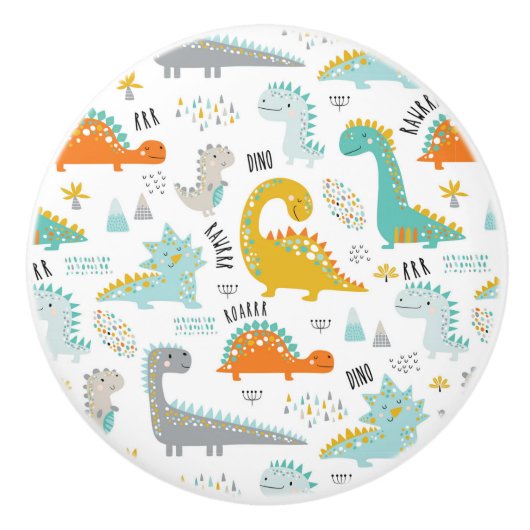 Dinosaurus Ceramic Pull Keramische Knop (Voorkant)