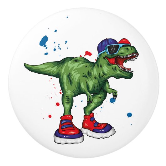 Dinosaurus Ceramic Pull Keramische Knop (Voorkant)