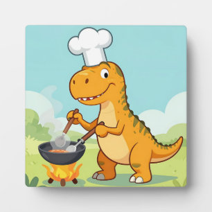 Dinosaurus Chef Koken Grappig Fotoplaat