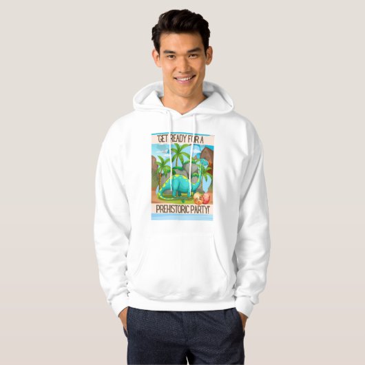 DINOSAURUS CITAAT CARTOON HOODIE (Voorkant volledig)