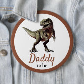 Dinosaurus Daddy Baby shower Ronde Button 6,0 Cm (In situ)