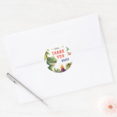 Dinosaurus dank je ronde sticker (Envelop)