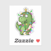 Dinosaurus danst op zijn favoriete kerstzoon sticker (Vel)