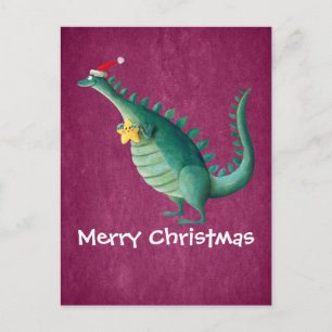 Dinosaurus - de Helper van de Kerstman Feestdagenkaart