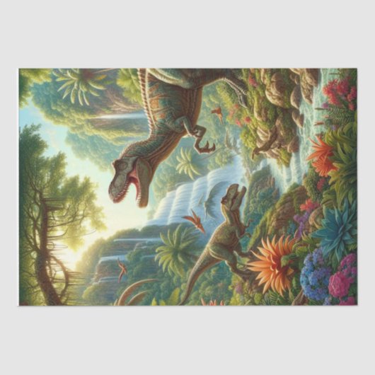 Dinosaurus Decoupage Ambacht Tissuepapier (Voorkant)