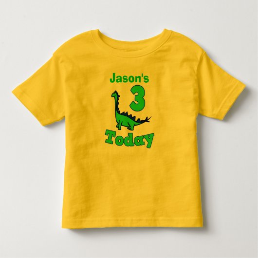 Dinosaurus Derde Verjaardag Jongen Shirt (Voorkant)