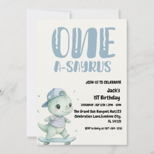 Dinosaurus Eerste Verjaardag, Skateboard Dinos 1e Kaart
