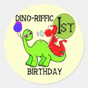 Dinosaurus Eerste Verjaardag Tshirts en geschenken Ronde Sticker