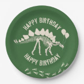 Dinosaurus en Feestballonnen Papieren Bordje (Voorkant)