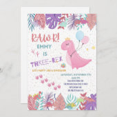 Dinosaurus feest uitnodigingen (Voorkant / Achterkant)