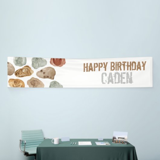 Dinosaurus fossiel kind feestje verjaardagsbanner spandoek (Beurs)