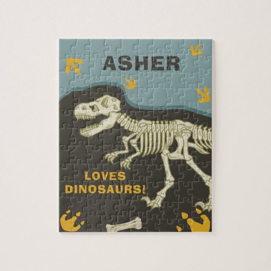 Dinosaurus Fossiele Naam Legpuzzel (Verticaal)