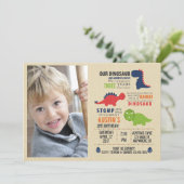 Dinosaurus foto verjaardagsuitnodigingen kaart (Staand voorkant)