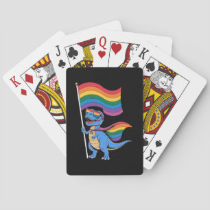 Dinosaurus Gay Pride LGBT Regenboogvlag Pokerkaarten