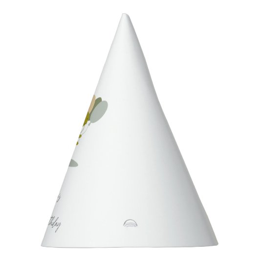 Dinosaurus Geel Groen Grijs Eerste Verjaardag Feesthoedjes (Rechts)