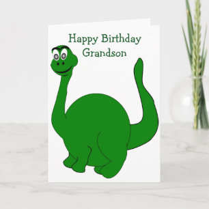 Dinosaurus gepersonaliseerde kleinzoon verjaardag kaart